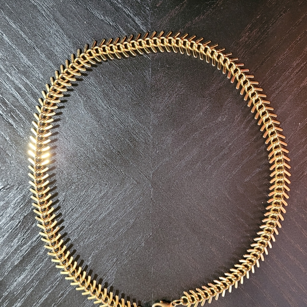 Goldtone Collarbone Necklace